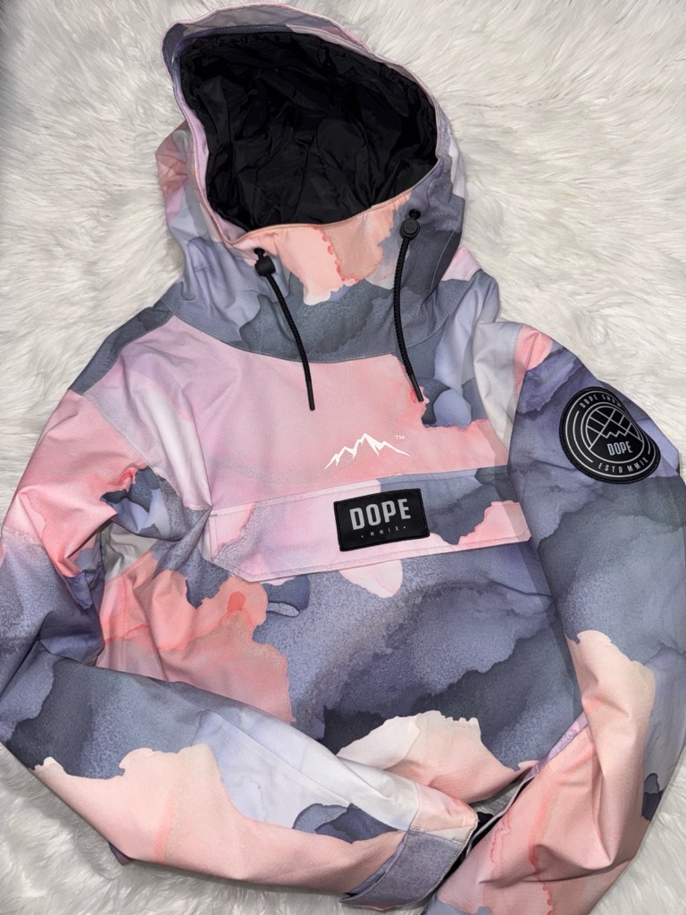 DOPE Pink, Gray & Lavender Watercolor Snowboard Jacket